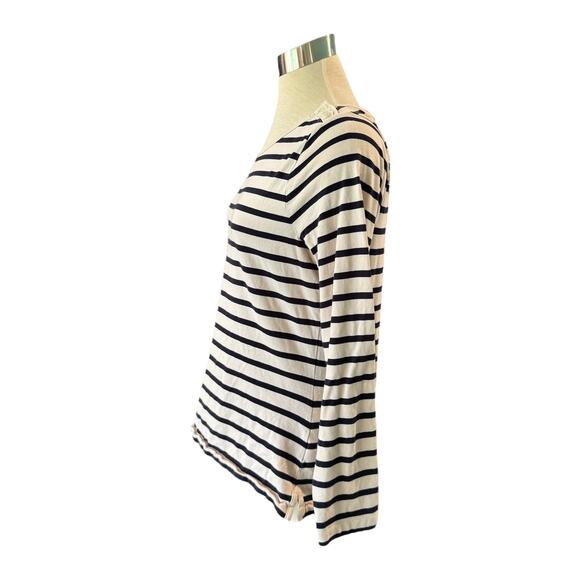 Boden 10 Navy & Cream Striped Long Sleeve Tee - Picture 3 of 8